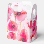 Ballotins Boîte de bonbons de mariage florale rouge poppy (Ouvert)