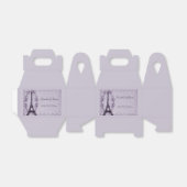 Ballotins Boîte de bonbons de mariage Tour Eiffel violette (Déplié)