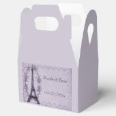 Ballotins Boîte de bonbons de mariage Tour Eiffel violette (Ouvert)