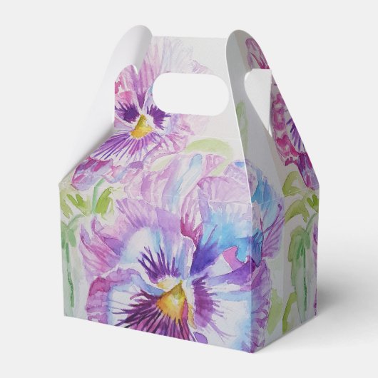 Ballotins Boîte de bonbons de mariage Violet Pansy (Verso)