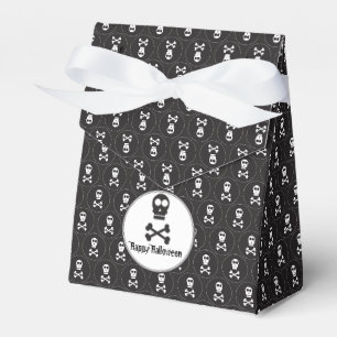 Ballotins Boîte de bonbons Halloween crânes noir et blanc