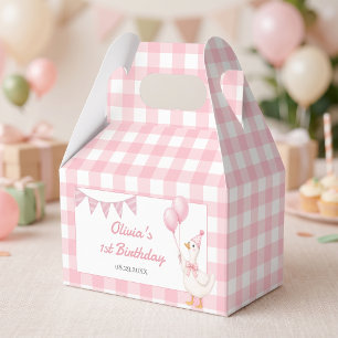 Ballotins Boîte de cadeau d'anniversaire Fille en vichy rose