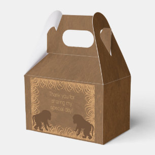 Ballotins Boîte de cadeau de babouin de thème de safari