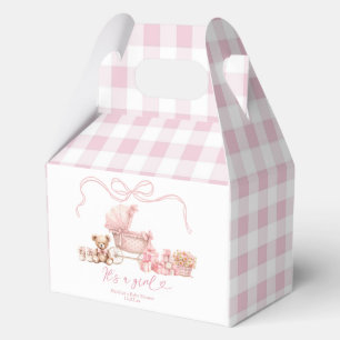 Ballotins Boîte de cadeau de Baby Shower Bébé Calèche Fille 