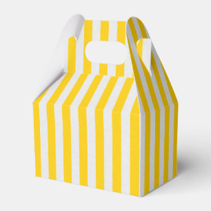 Ballotins Boîte de cadeau de fête à rayures jaunes et blanch