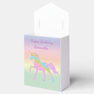 Ballotins Boîte de cadeau de fête licorne arc-en-ciel coloré
