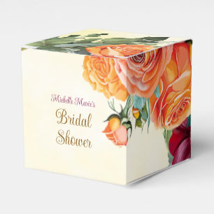 Ballotins Boîte de cadeau de mariage fleuri d'automne