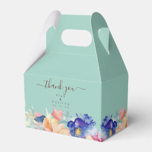 Ballotins Boîte de cadeau de mariage florale vert menthe mod