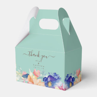 Ballotins Boîte de cadeau de mariage florale vert menthe mod