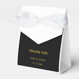 Ballotins Boîte de cadeau de mariage luxe noir et or monogra