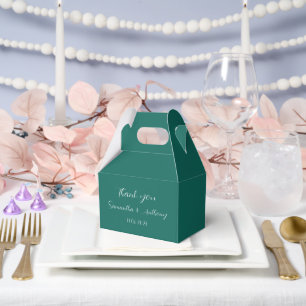 Ballotins Boîte de cadeau de mariage minimaliste vert émerau