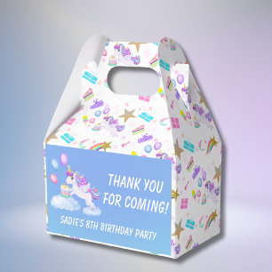 Ballotins Boîte de cadeau Licorne d'anniversaire avec gâteau