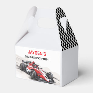Ballotins Boîte de cadeaux de fête de voiture de course roug