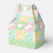 Ballotins Boîte de cadeaux pour la douche de bébé Patchwork (Arrière)