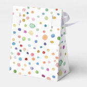 Ballotins Boîte de dragées à pois aquarelle Confettis Arc-en (Arrière)