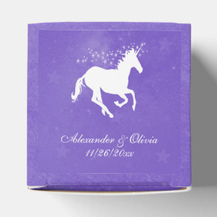 Ballotins Boîte de dragées de mariage Licorne Violette