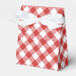 Ballotins Boîte de faveur à carreaux en gingham rouge