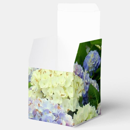Ballotins BOÎTE DE FAVEUR À Mix-PARTI Hydrangea, style carré (Ouvert)