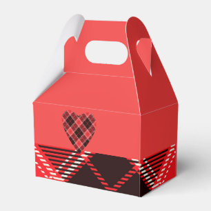 Ballotins Boîte de faveur à motif diamant rouge Tartan