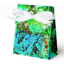Boîte de faveur abstraite lisse bleue, art vibrant