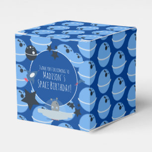 Ballotins Boîte de faveur bleue à thème extraterrestre pour 