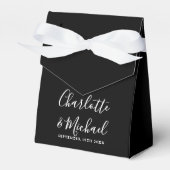 Ballotins Boîte De Faveur Chic Noir Et Blanc Script Mariage (Verso)