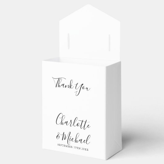 Ballotins Boîte De Faveur Chic Noir Et Blanc Script Mariage (Ouvert)