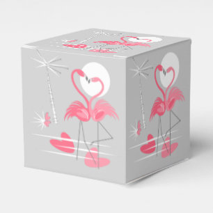 Ballotins Boîte de faveur d'amour flamant rose classique