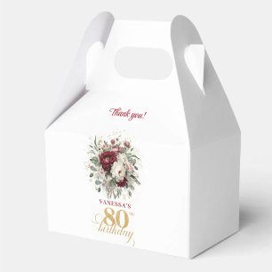 Ballotins Boîte de Faveur d'Anniversaire 80 Burgundy Blush É
