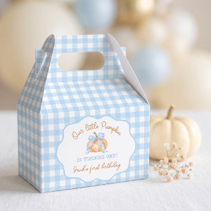 Ballotins Boîte de faveur d'anniversaire en vichy bleu petit