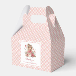 Ballotins Boîte de faveur d'anniversaire florale rose fille 