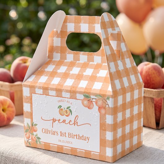Ballotins Boîte de faveur d'anniversaire Gingham doux comme 