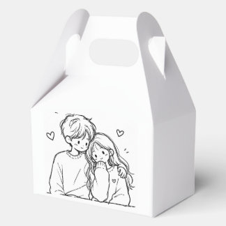 Ballotins Boîte de Faveur d'Art en Ligne de Couple Mignon