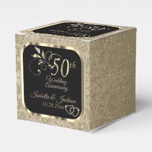 Ballotins Boîte de faveur de 50e anniversaire de mariage - N