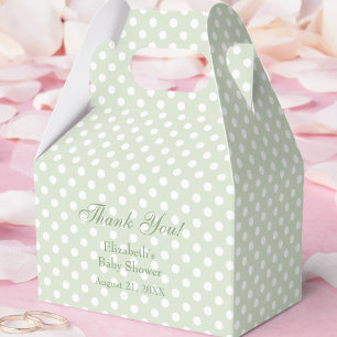 Ballotins Boîte de faveur de Baby Shower à pois verts