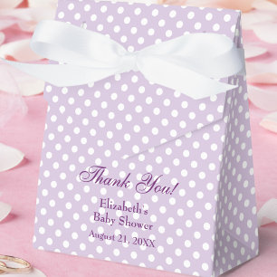 Ballotins Boîte de faveur de Baby Shower à pois violets