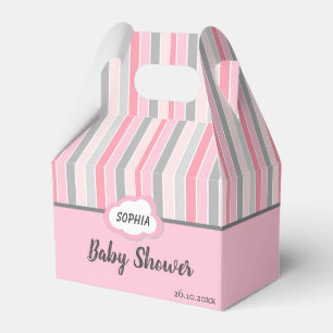 Ballotins Boîte de faveur de Baby Shower à rayures roses