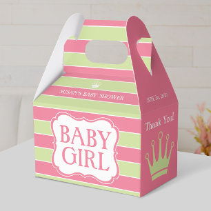 Ballotins Boîte de faveur de Baby Shower à rayures vertes ro