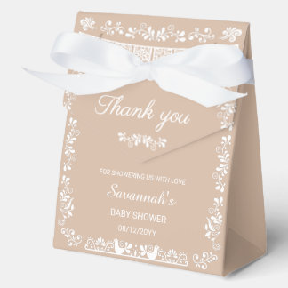 Ballotins Boîte de Faveur de Baby Shower Beige Cielito Lindo