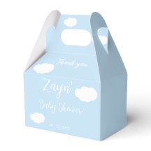 Boîte de faveur de Baby Shower Bleu Nuages Mignon