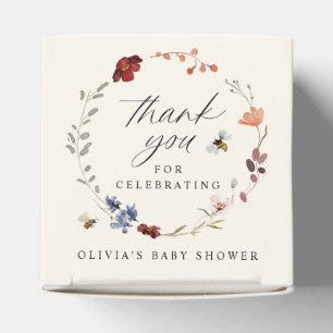 Ballotins Boîte de faveur de Baby Shower Boho Wildflower Gre