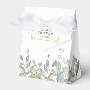 Ballotins Boîte de faveur de Baby Shower Élégante aux feuill