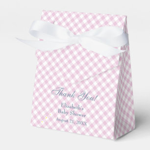 Ballotins Boîte de faveur de baby shower en vichy rose