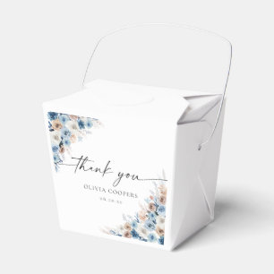 Ballotins Boîte de faveur de Baby Shower Florale Bohème Bleu