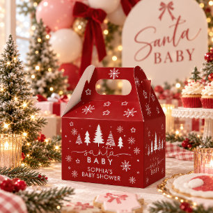 Ballotins Boîte de faveur de Baby Shower Rouge de Noël Minim