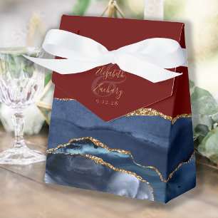 Ballotins Boîte de faveur de bleu marine de géode d'agate Bo