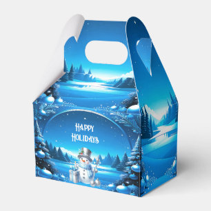 Ballotins Boîte de faveur de bonhomme de neige joyeux dans u