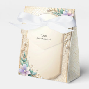 Ballotins Boîte de faveur de cadre floral décoratif avec per