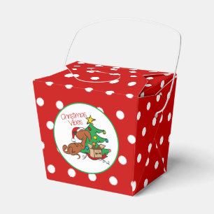 Ballotins Boîte de faveur de chien teckel ambiance de Noël