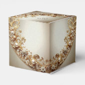 Ballotins Boîte de faveur de décoration dorée ornée (Arrière)